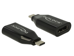 Adapter DeLOCK USB-C hane till HDMI hona, 4k@60 Hz - Svart