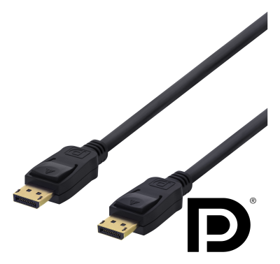 DisplayPort-kabel, DP 1.2, 4K@60Hz, 1 meter - Svart#1