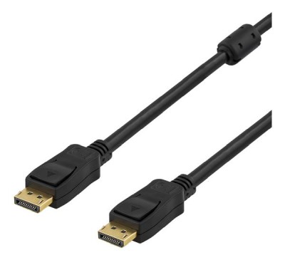 DisplayPort-kabel, DP 1.2, 4K@60Hz, 5 meter - Svart