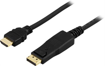 DisplayPort till HDMI-kabel, 2 meter - Svart