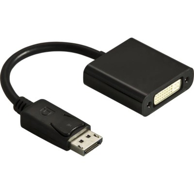 Adapter från DisplayPort hane till DVI-D Dual Link hona, 0,2 meter, 1080p, 60Hz, svart