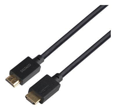 HDMI-kabel Deltaco Ultra High Speed, 8K@60Hz, LSZH, 1 meter - Svart