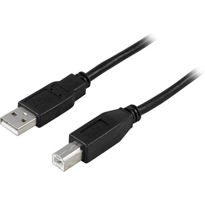 USB 2.0-kabel A ha till B ha, 5 meter - Svart