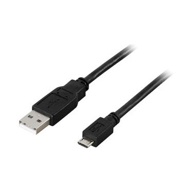 USB 2.0-kabel MicroUSB ha till USB-A ho, 0,5 meter - Svart