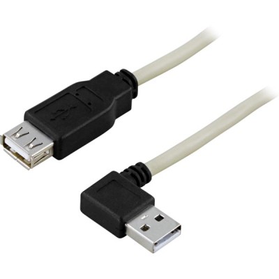 USB 2.0-förlängningskabel, Typ A, vinklad, 0,2 meter