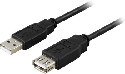 USB 2.0-förlängningskabel, Typ A, 1 meter - Svart