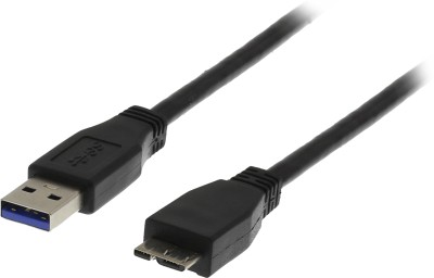 USB 3.0 kabel, Typ A hane - Typ Micro B hane, 1m - Svart