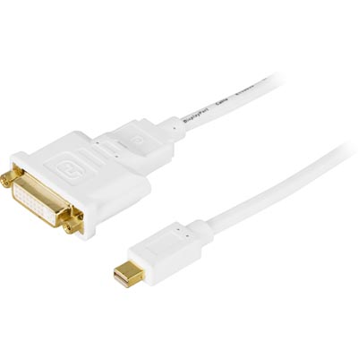 Adapter Mini DisplayPort till DVI-I, 1 meter - Vit