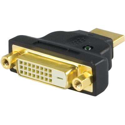 Adapter HDMI hane till DVI-D hona, guldpläterad - Svart