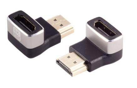 Adapter HDMI hane till hona, MicroConnect, 8K@60Hz, vinklad nedåt - Svart