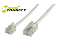 MicroConnect RJ11-RJ45, ha-ha, 2 meter - Vit