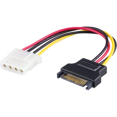 Adapter för IDE Hårddiskar, SATA --> Molex, 10 cm