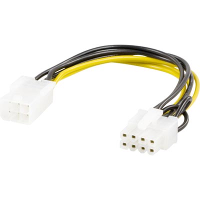 Adapter för 6-pin PCI-Express till 8-pin PCI-Express, 10 cm