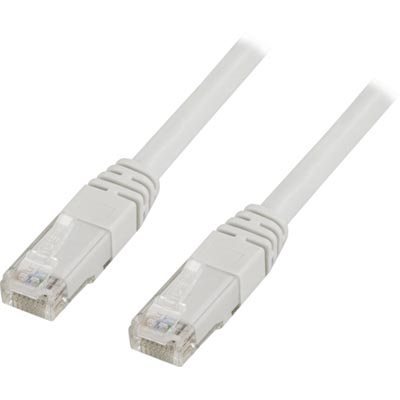 Nätverkskabel oskärmad Cat.6, RJ45, 0,3 meter - Vit