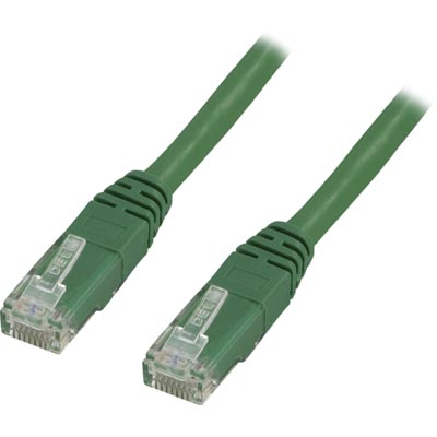 Nätverkskabel oskärmad Cat.6, RJ45, 10 meter - Grön