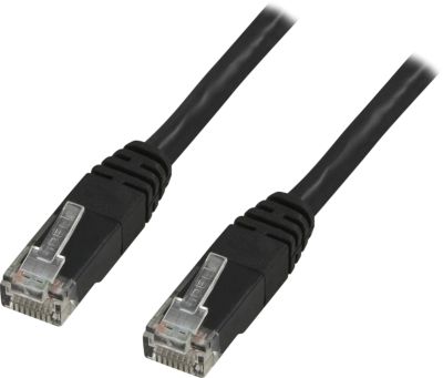 Nätverkskabel oskärmad Cat.6, RJ45, 20 meter - Svart