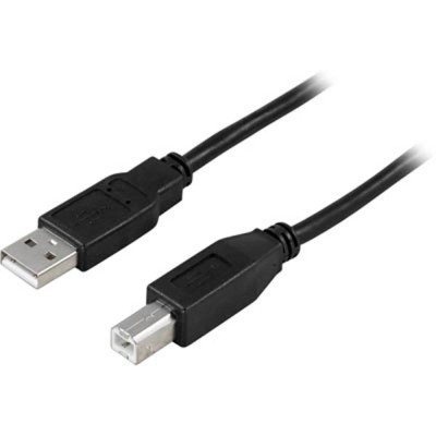 USB 2.0-kabel USB A till USB B, 0,5 meter - Svart