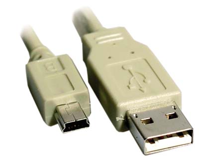 USB 2.0-kabel A ha till Mini B ha, 0,5 meter