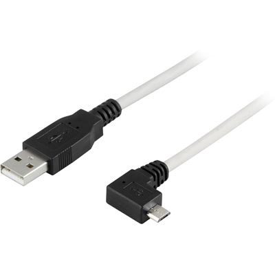 USB 2.0-kabel A-hane till Micro B-hane högervinklad, 2 meter