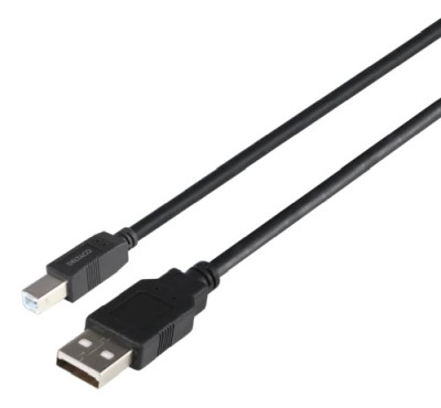 Deltaco USB 2.0 cable Typ A - Typ B, 3m, black