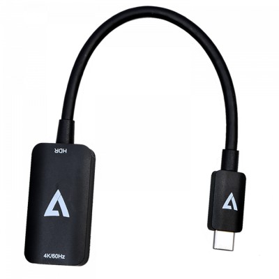 Adapter V7 USB-C hane till HDMI hona, 4k@60 Hz - Svart