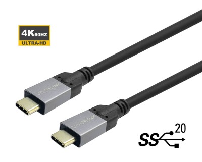 Vivolink USB-C Gen.2, 20Gbps, 100W, 2m - Svart