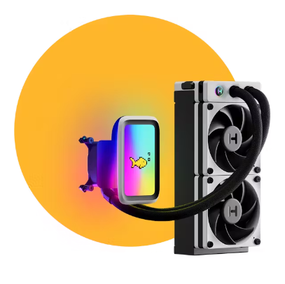 Hyte THICC Q60, 240mm, 2x120mm fläktar - Svart/Vit