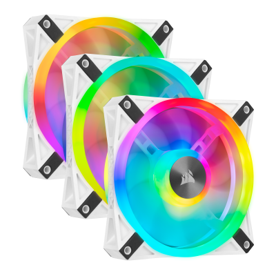 Fläkt 120 mm Corsair iCUE QL120 RGB, 3-pack - Vit