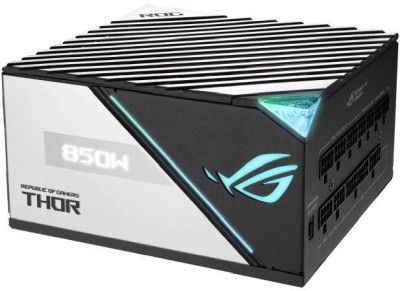 Asus ROG Thor 850W Platinum II, ATX, 135 mm fläkt, 80PLUS Platinum, semipassivt, löstagbara kablar, OLED display, Aura Sync ARGB