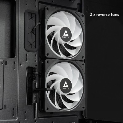 Chieftec Vista GT-01B-OP, ATX, dubbel fönstersida, 3x120 mm ARGB-fläktar - Svart#9