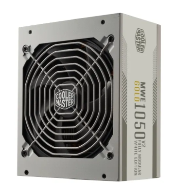 Cooler Master MWE Gold 1050W V2 Full Modular, ATX, 80PLUS Gold, 140 mm fläkt, löstagbara kablar - Vit