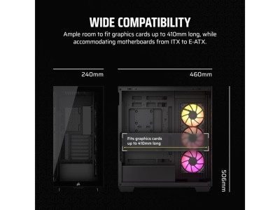 Corsair 3500X ARGB Mid-Tower PC Case, ATX, TG - Svart#9