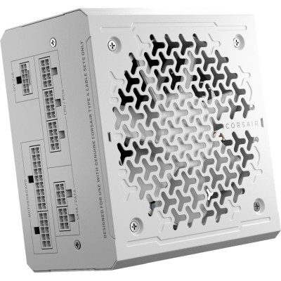 Corsair RM850e (2025) 850W, PCIe 5.1, ATX 3.1, 120 mm fläkt, 80PLUS Gold, semipassivt, löstagbara kablar - Vit