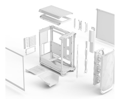 Fractal Design Meshify 3 White TG Clear Tint, ATX - Vit#10