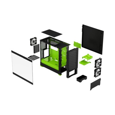 Fractal Design Pop Air RGB Tempered Glass Clear Tint, ATX - Green Core#3