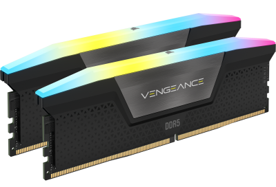 32 GB (2x16GB) DDR5-6200 Corsair Vengeance RGB CL36 - Svart