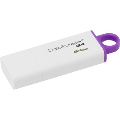 64 GB, Kingston DataTraveler G4, USB 3.0, Vit/Lila