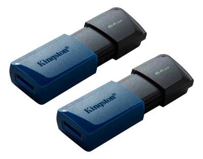 64 GB Kingston DataTraveler Exodia M, USB 3.2, Svart/Blå, 2-pack#1