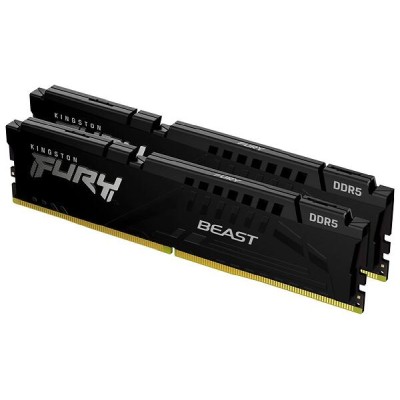 32 GB (2x16GB) DDR5-4800 Kingston FURY Beast Black CL38, XMP - Svart