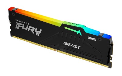32 GB (1x32GB) DDR5-5600 Kingston FURY Beast Black RGB CL36, AMD EXPO - Svart