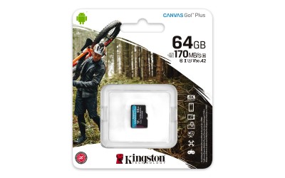 Micro Secure Digital SDXC 64 GB Kingston Canvas Go! Plus, 170 MB/sek, Class 10, U3, V30, A2#3