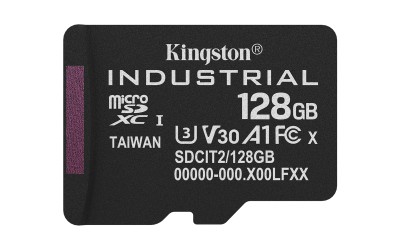 Micro Secure Digital SDXC 128 GB Kingston Industrial pSLC, 100/80 MB/sek, Class 10, UHS-I U3, V30, A1