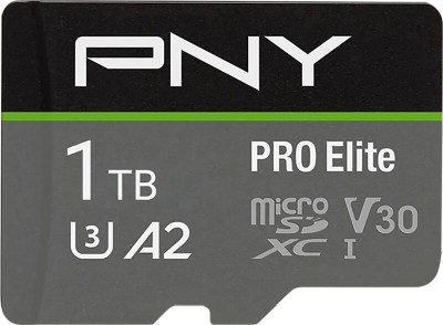 Micro Secure Digital SDXC 1 TB PNY PRO Elite, 100/90 MB/sek, Class 10, A2, UHS-I U3, inkl. SD-adapter