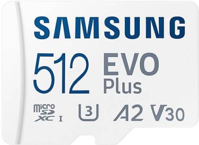 Micro Secure Digital SDXC 512 GB Samsung EVO Plus, 130/130 MB/sek, Class 10, UHS-I V30, U3, A2