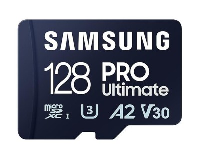 Micro Secure Digital SDXC 128 GB Samsung PRO Ultimate, 200/130 MB/sek, Class 10, UHS-I V30, U3, A2