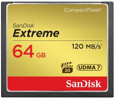 Compact Flash 64 GB Sandisk Extreme, 120/85 MB/sek