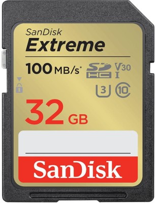 Secure Digital SDHC 32 GB Sandisk Extreme Plus, 100/60 MB/sek, Class 10, UHS-I V30, U3, inkl. 2 års RescuePro Deluxe