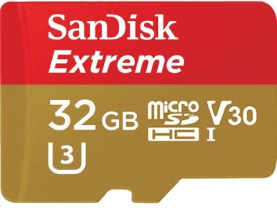 Micro Secure Digital SDHC 32 GB Sandisk Extreme, 100/60 MB/sek, Class 10, UHS-I V30, U3, A2, inkl. SD-adapter#1