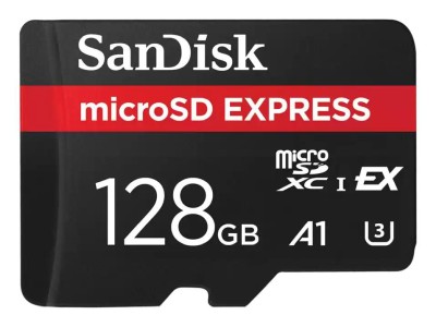 Micro Secure Digital SDXC 128 GB Sandisk Express, 880/480 MB/sek, Class 10, UHS-I, U3, A1
