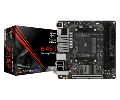 ASRock Fatal1ty B450 Gaming-ITX/ac, AMD Socket AM4, Mini-ITX, 1xPCIe, 2xDDR4, 1xM.2, HDMI/DP, USB-C, WiFi 5, Bluetooth#1